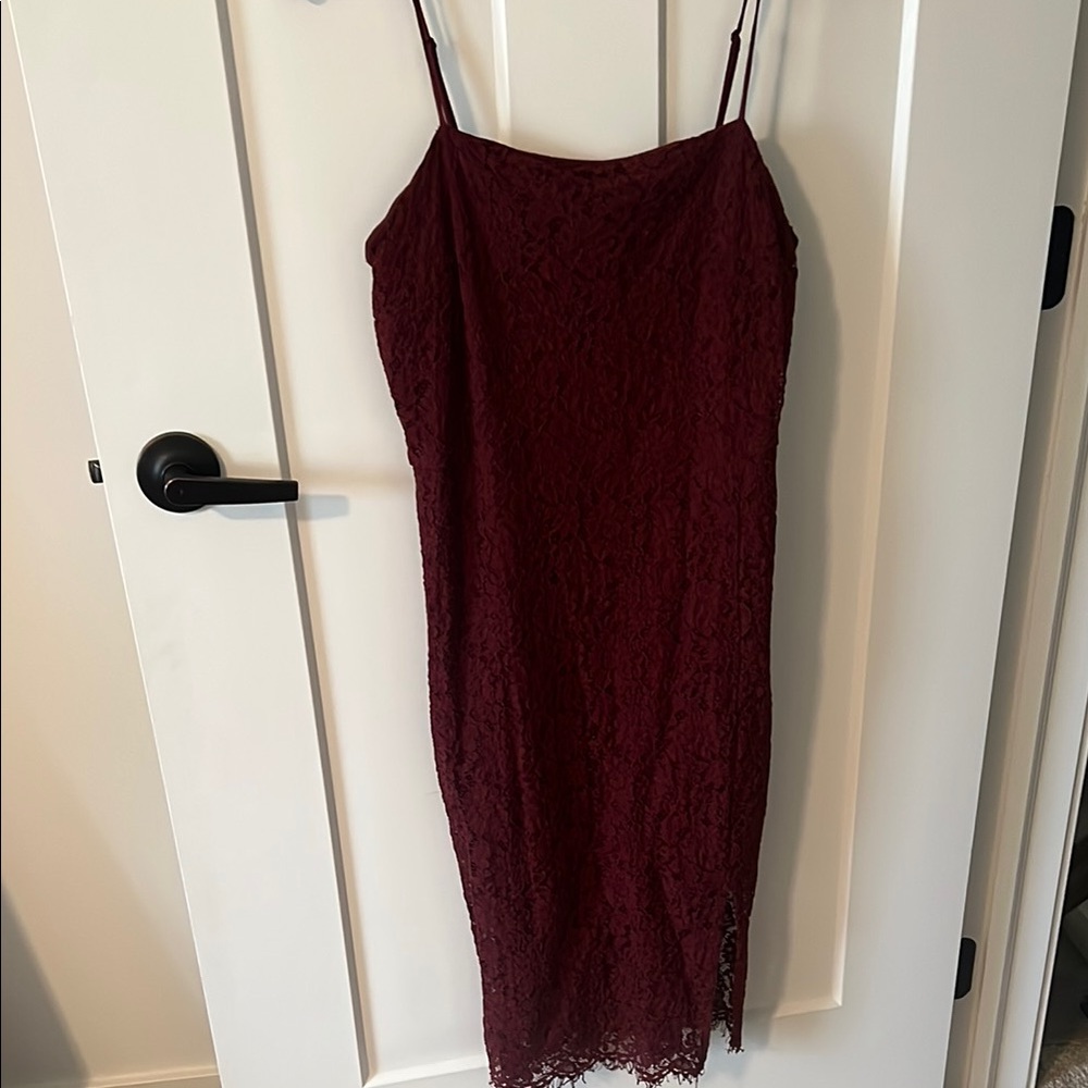 Elegant Burgundy Lace Dress